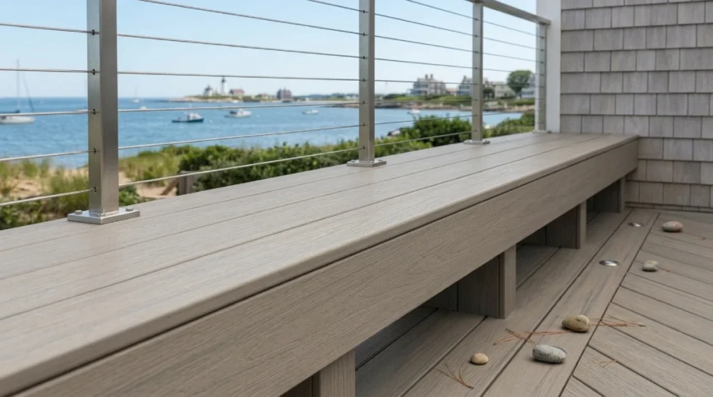 Built-in composite bench detail, Narragansett RI