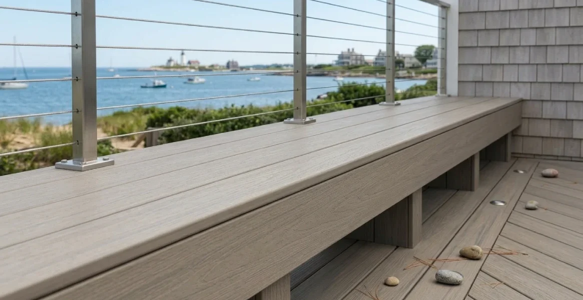 Built-in composite bench detail, Narragansett RI