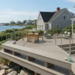 Completed Trex deck with ocean views, Narragansett RI