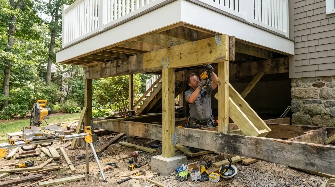 Deck structural framing repair New England