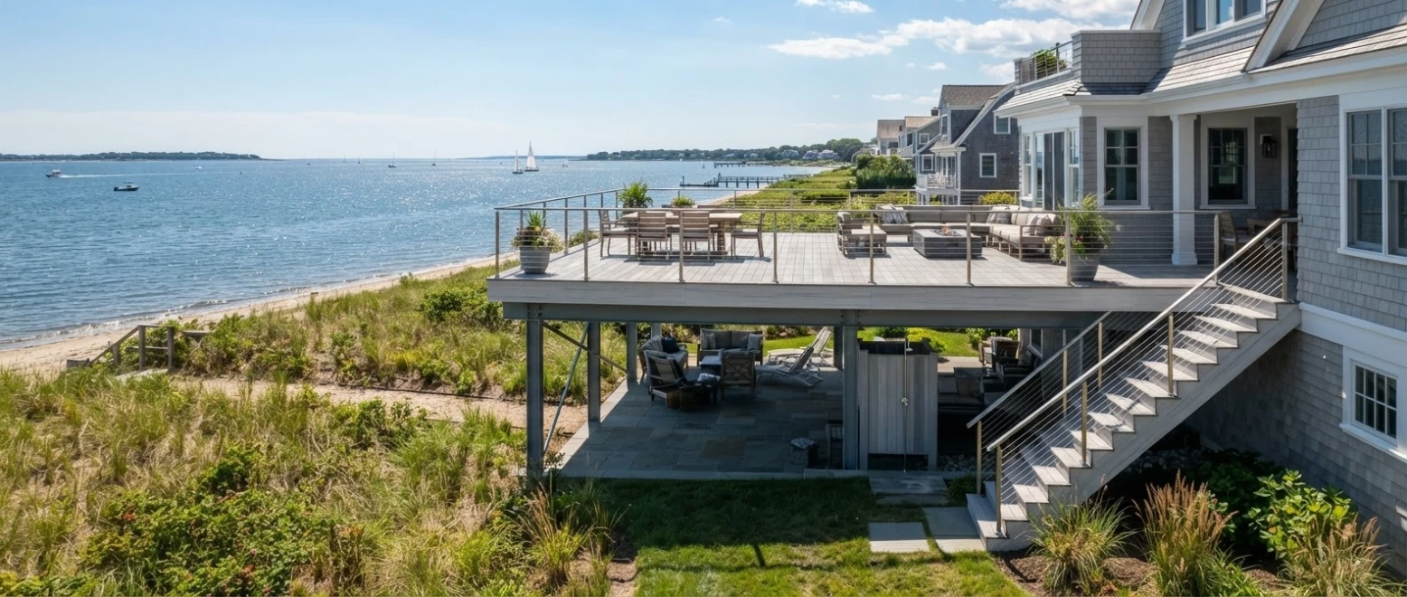 Elevated AZEK PVC deck Old Saybrook, CT by Decks US