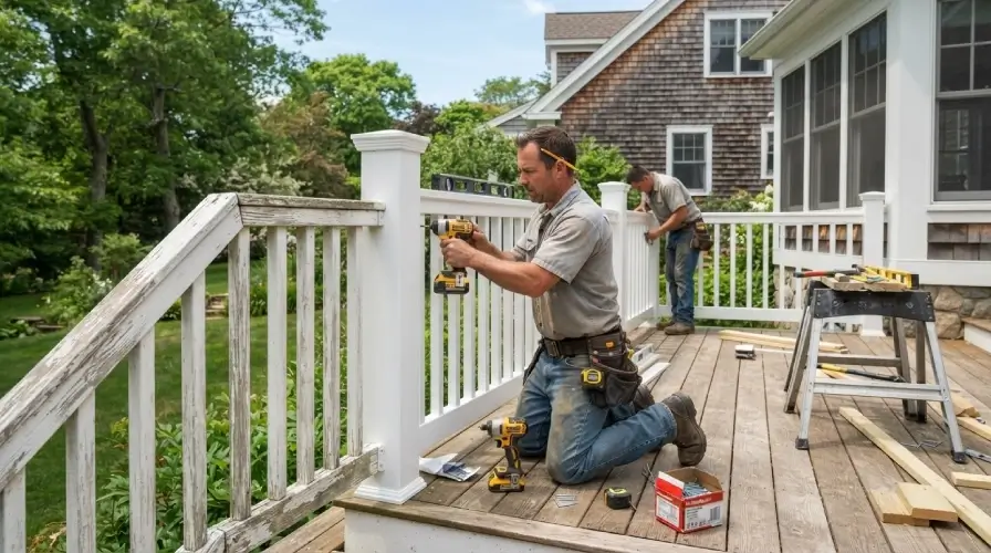 Professional deck railing repair installation New England