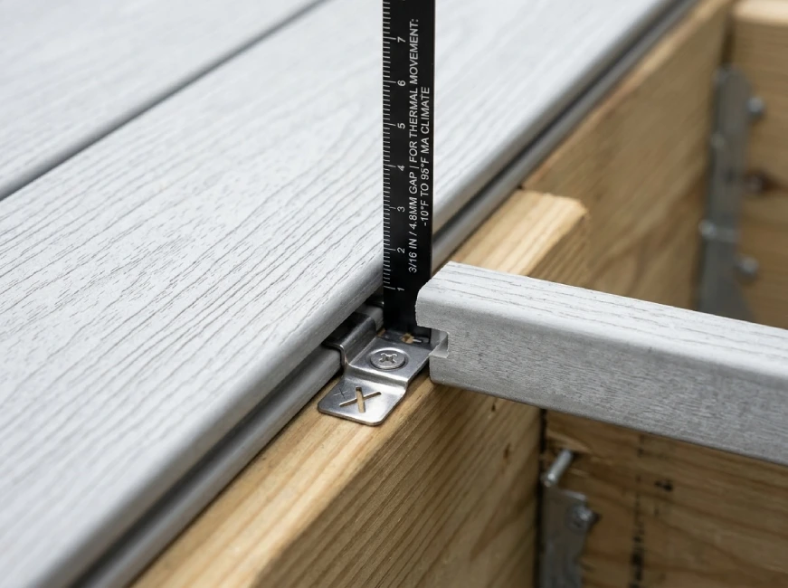 PVC deck expansion gap installation detail thermal movement